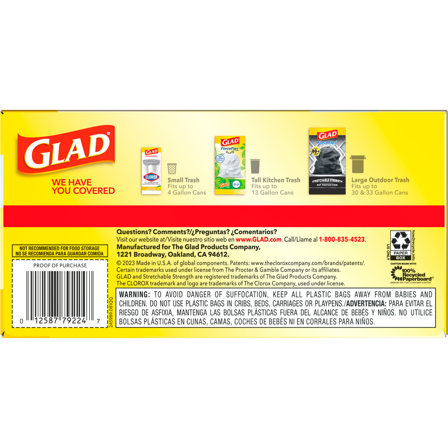 slide 5 of 8, Glad Forceflex Tall Kitchen Drawstring Trash Bags 13 Gallon - 40 Count, 40 ct