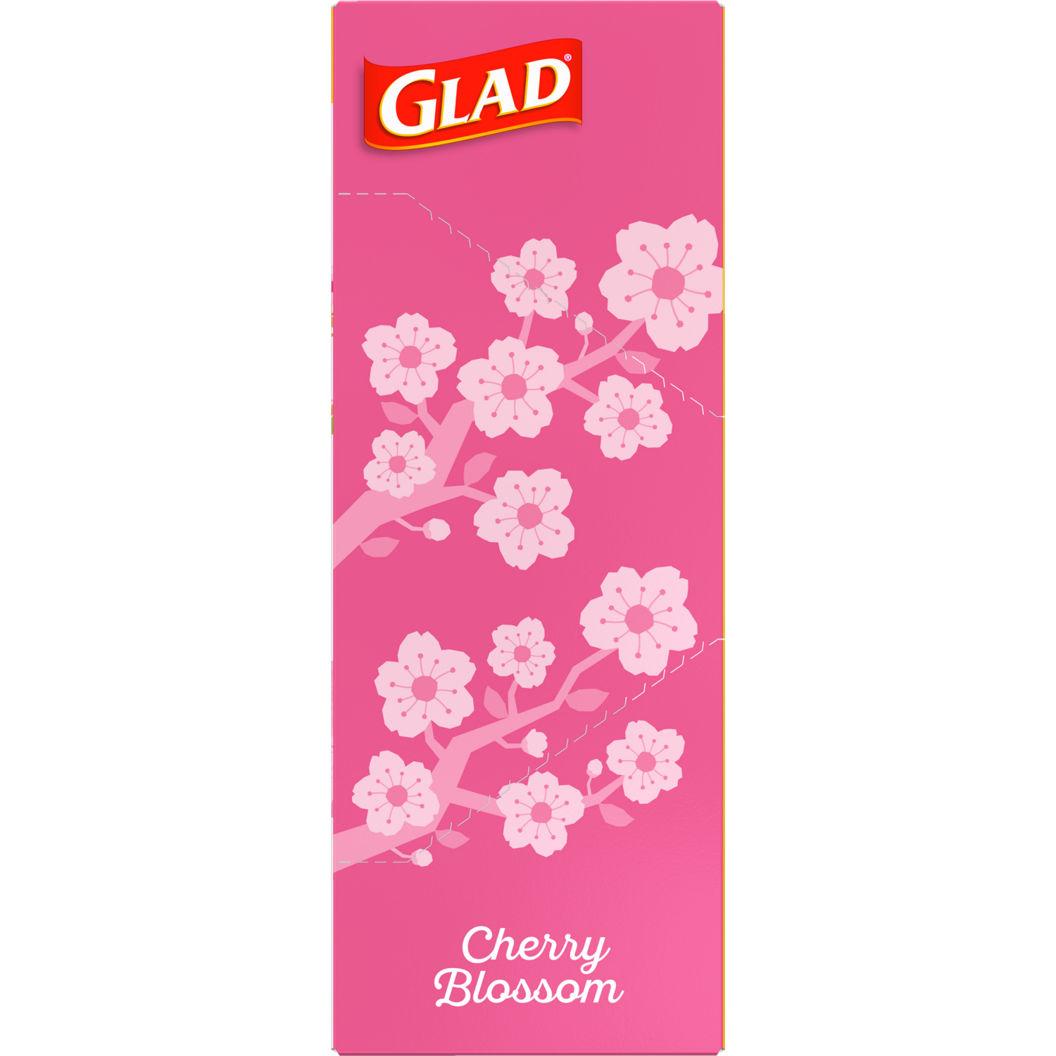 slide 3 of 8, Glad OdorShield Small Drawstring Trash Bags, 4 Gallon Trash Bag, Febreze Cherry Blossom, 34 Count, 34 ct