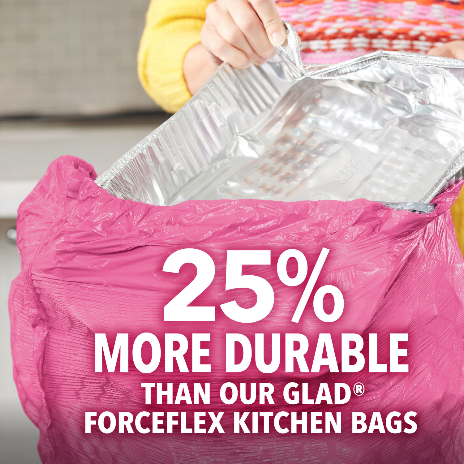 slide 7 of 8, Glad ForceFlexPlus Tall Kitchen Drawstring Febreze Cherry Blossom Trash Bags, 34 ct