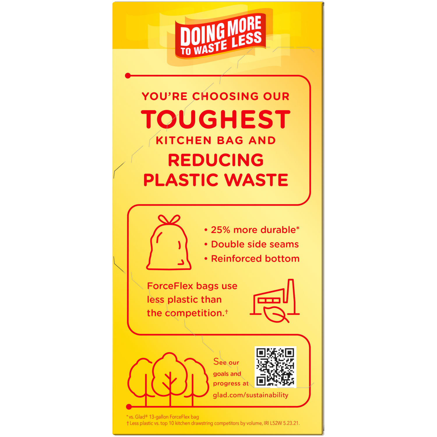 slide 2 of 8, Glad ForceFlexPlus with Clorox Tall Kitchen Drawstring Lemon Fresh Bleach Scent Trash Bags, 34 ct