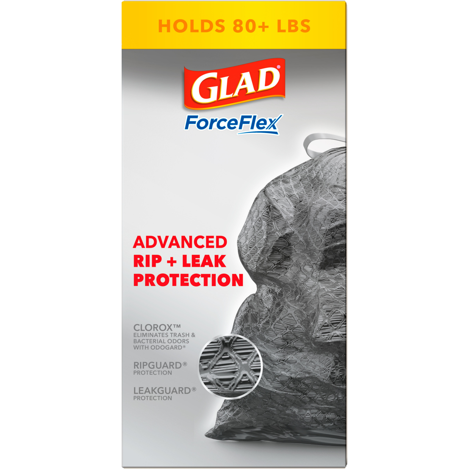 slide 2 of 8, Glad ForceFlex with Clorox Large Drawstring Mountain Air Trash Bags, 25 ct