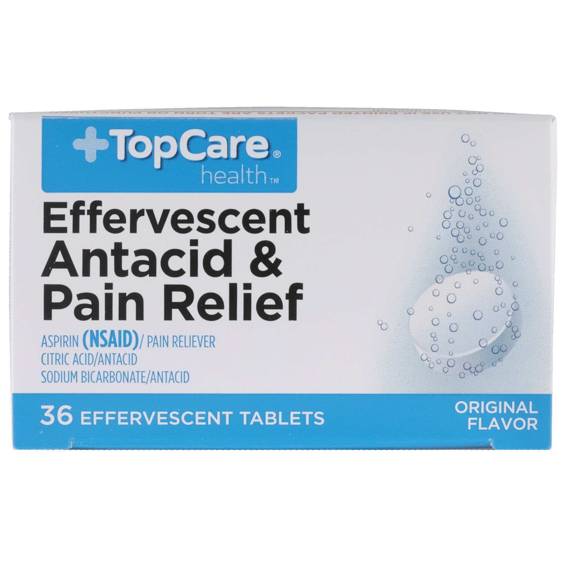 slide 6 of 6, TopCare Health Original Flavor Pain Relief 36 Effervescent Tablets, 36 ct