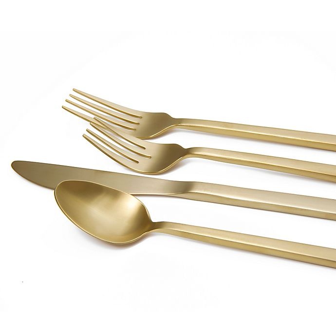 slide 2 of 5, Fortessa Arezzo Place Setting - Brushed Gold, 5 ct