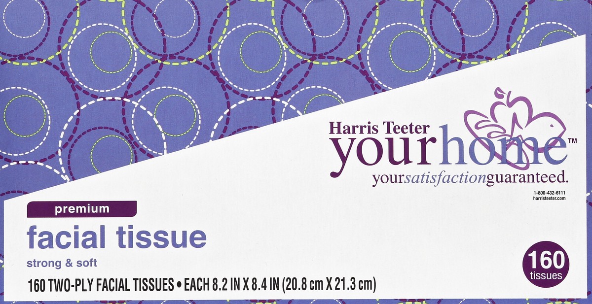 slide 4 of 4, Harris Teeter yourhome Two-Ply Premium Facial Tissue, 160 ct