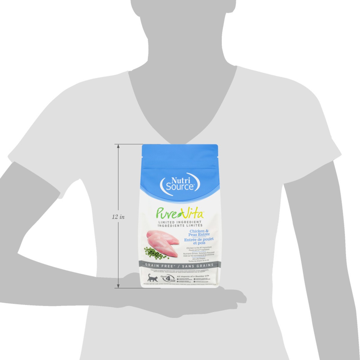 slide 12 of 15, NutriSource PureVita Grain Free All Life Stages Chicken & Peas Entree Cat Food 4 lb, 4 lb