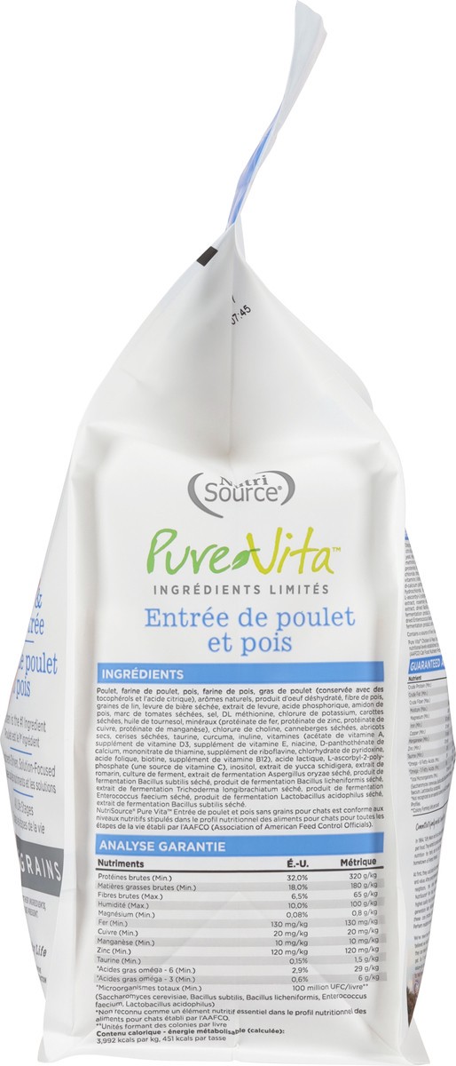 slide 9 of 15, NutriSource PureVita Grain Free All Life Stages Chicken & Peas Entree Cat Food 4 lb, 4 lb