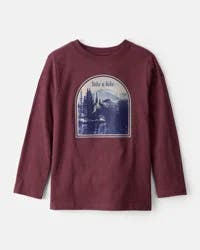 Oshkosh Boys Take A Hike Mountain Long-Sleeve Graphic Tee - Maroon Maroon S