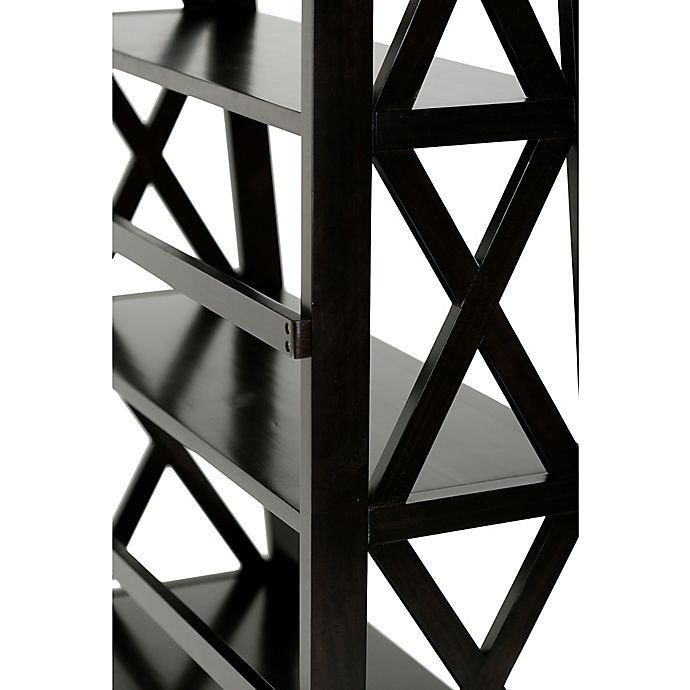 slide 3 of 7, Simpli Home Kitchener Ladder Shelf Bookcase - Brown, 1 ct