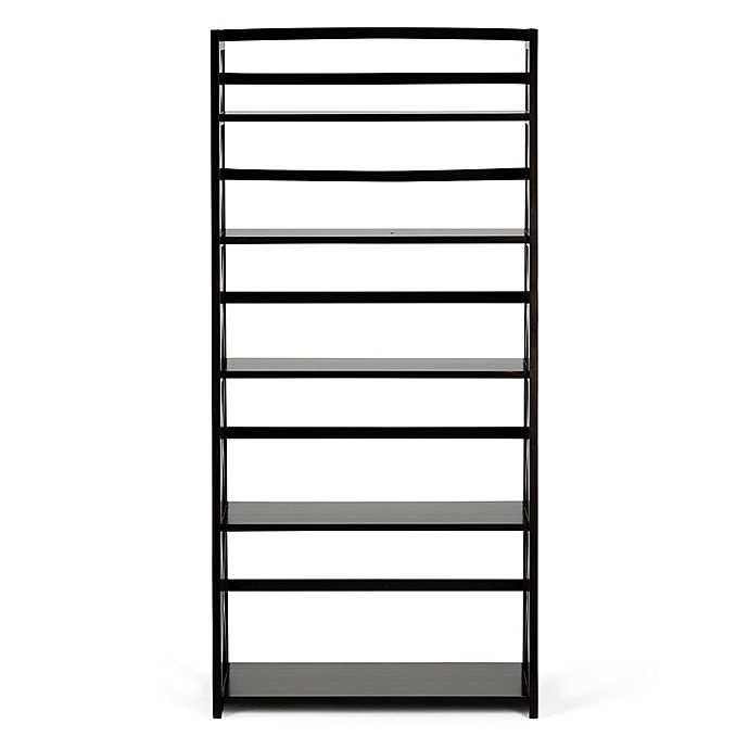 slide 5 of 7, Simpli Home Kitchener Ladder Shelf Bookcase - Brown, 1 ct