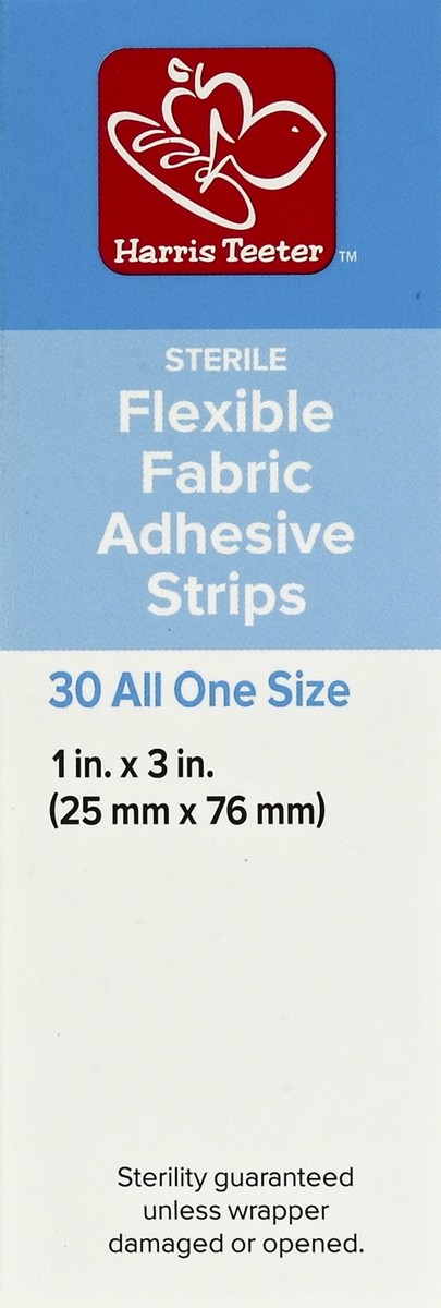 slide 4 of 4, Harris Teeter All One Size Flexible Fabric Adhesive Strips, 30 ct