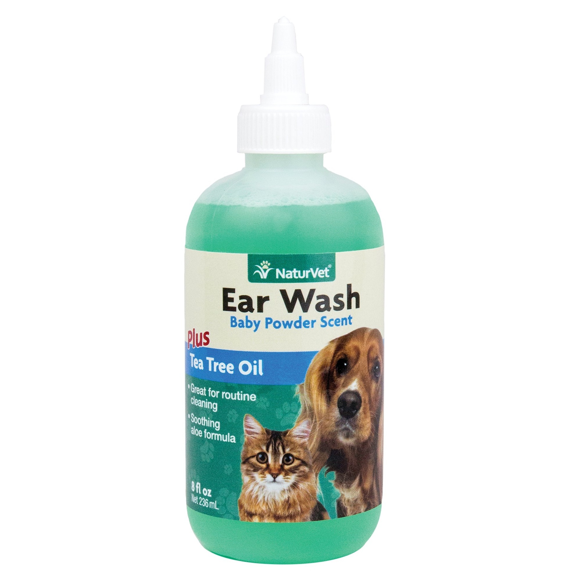 slide 1 of 1, NaturVet Ear Wash with Tea Tree Oil for Pets, 8 oz