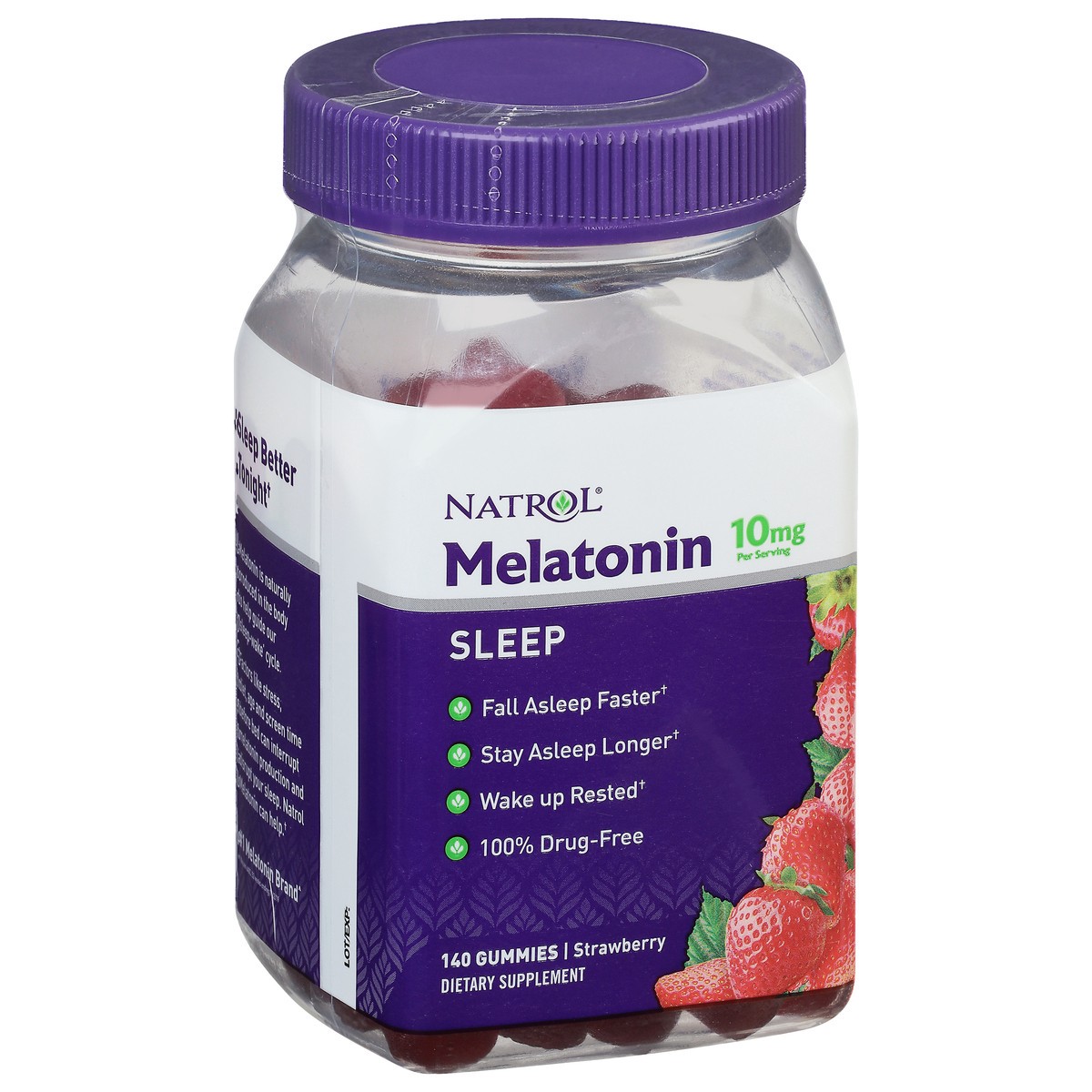 slide 9 of 9, Natrol 10mg Melatonin Gummies, Sleep Support for Adults, Melatonin Supplements for Sleeping, 140 Strawberry-Flavored Gummies, 70 Day Supply, 140 ct