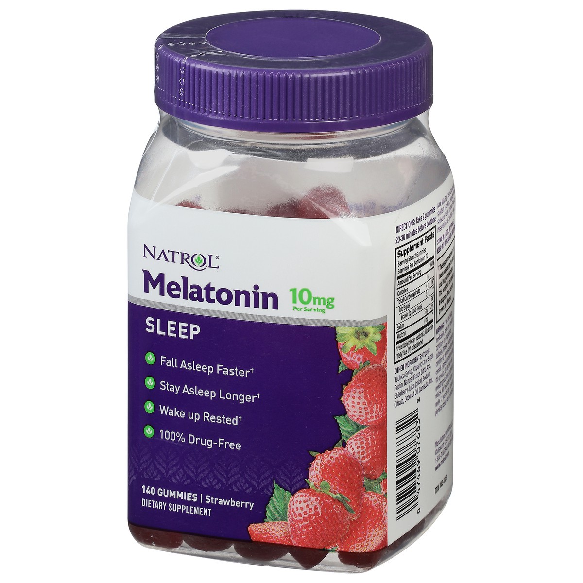 slide 8 of 9, Natrol 10mg Melatonin Gummies, Sleep Support for Adults, Melatonin Supplements for Sleeping, 140 Strawberry-Flavored Gummies, 70 Day Supply, 140 ct