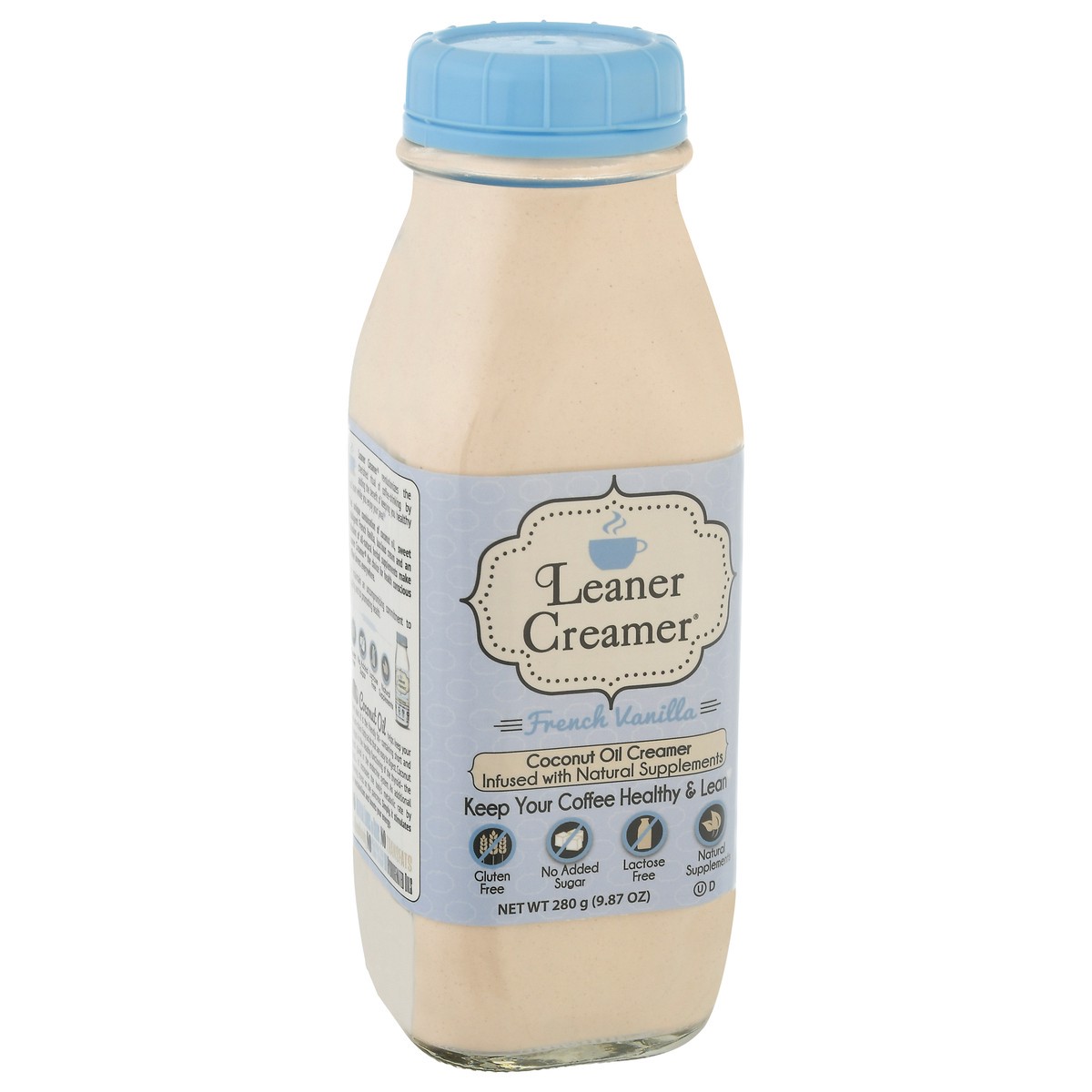 slide 2 of 9, Leaner Creamer Coconut Oil Creamer, French Vanilla, 9.87 oz