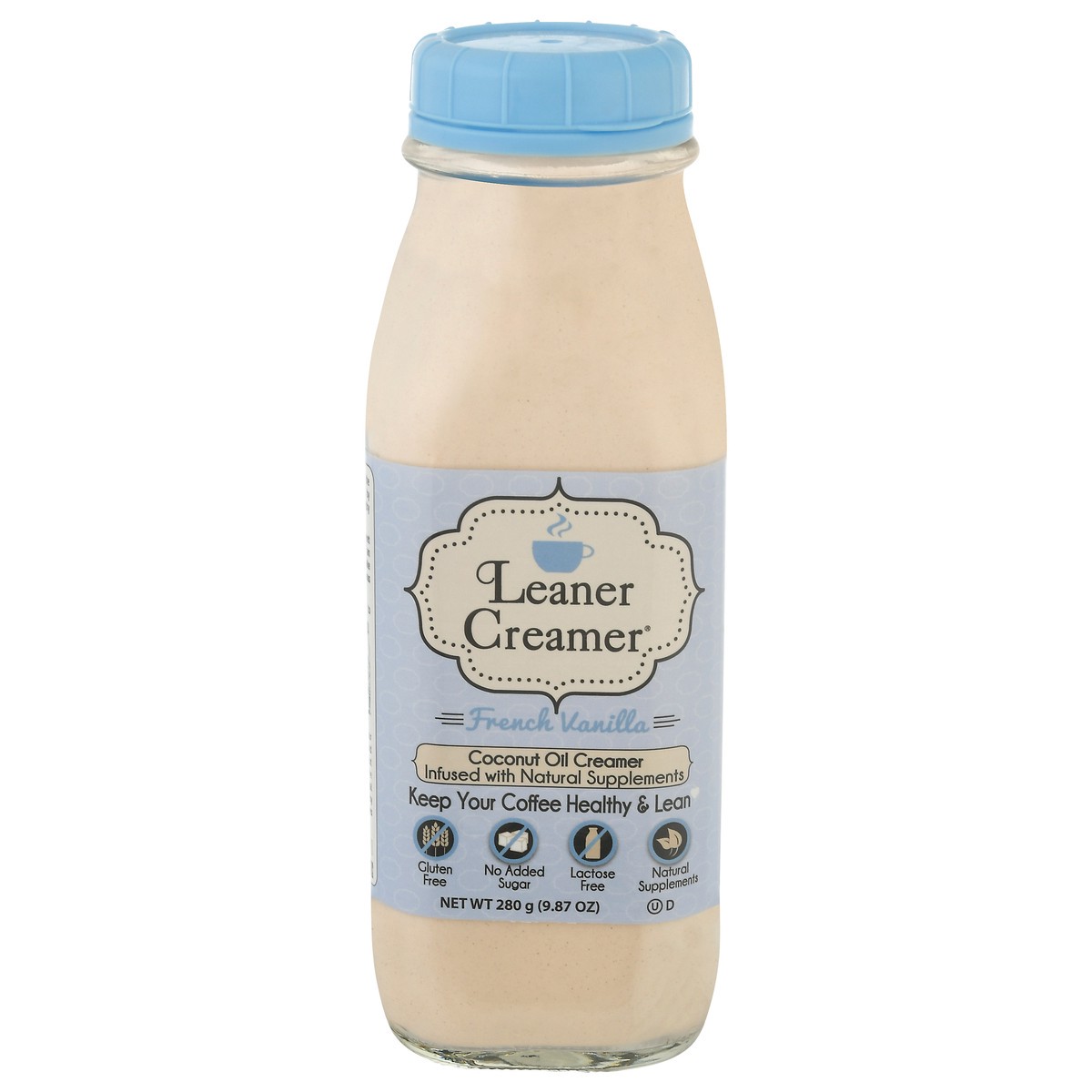 slide 1 of 9, Leaner Creamer Coconut Oil Creamer, French Vanilla, 9.87 oz