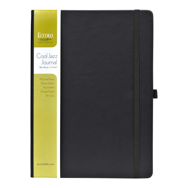 slide 1 of 3, Eccolo Cool Jazz Journal Lined, Black, 1 ct