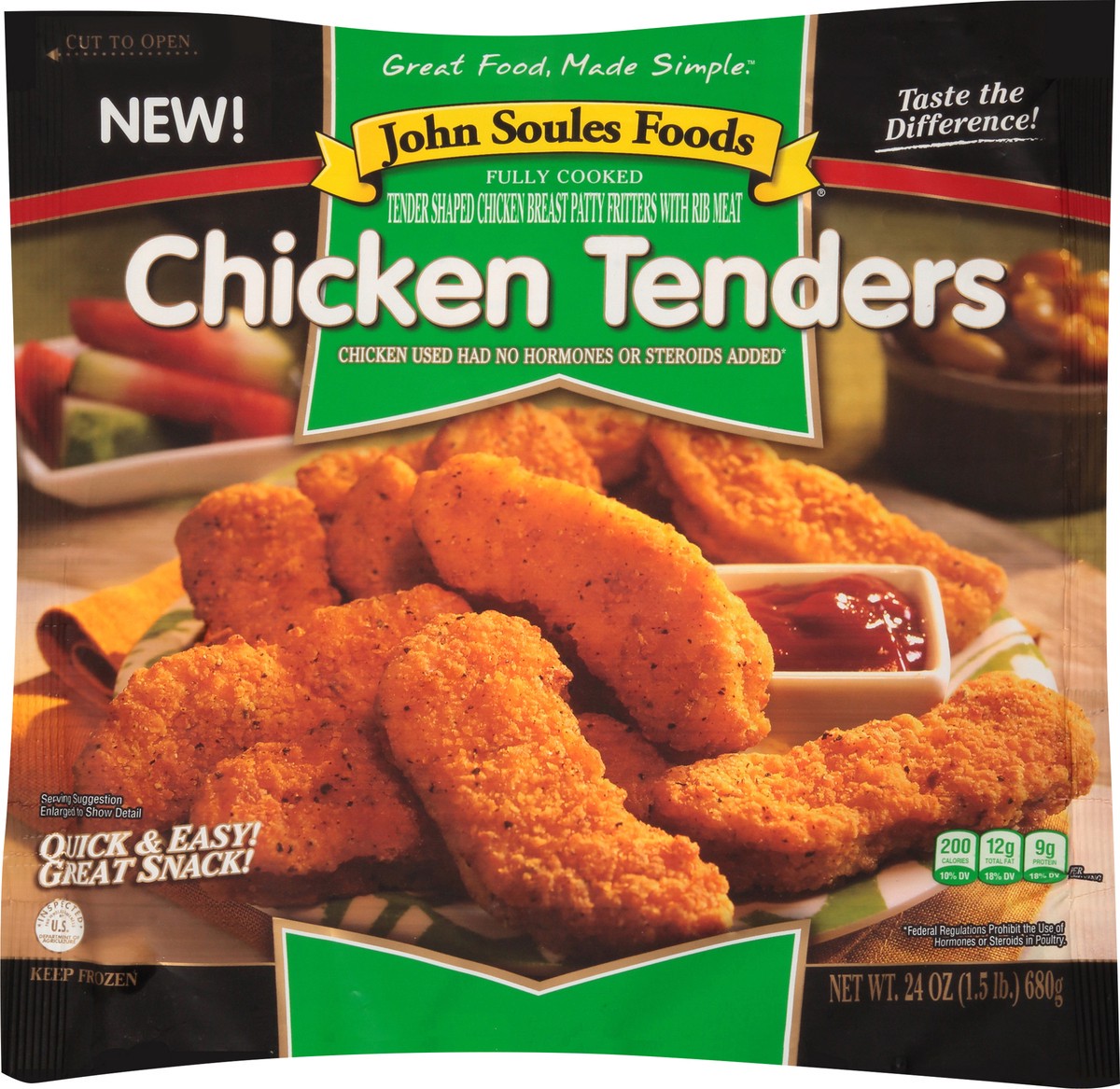 slide 1 of 7, John Soules Fully Cooked Chicken Tenders, 24 oz