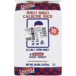 Sun Luck Rice Calrose Niko Niko - 20 Lb
