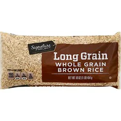 Signature Select Rice Brown Whole Grain Long Grain - 16 Oz