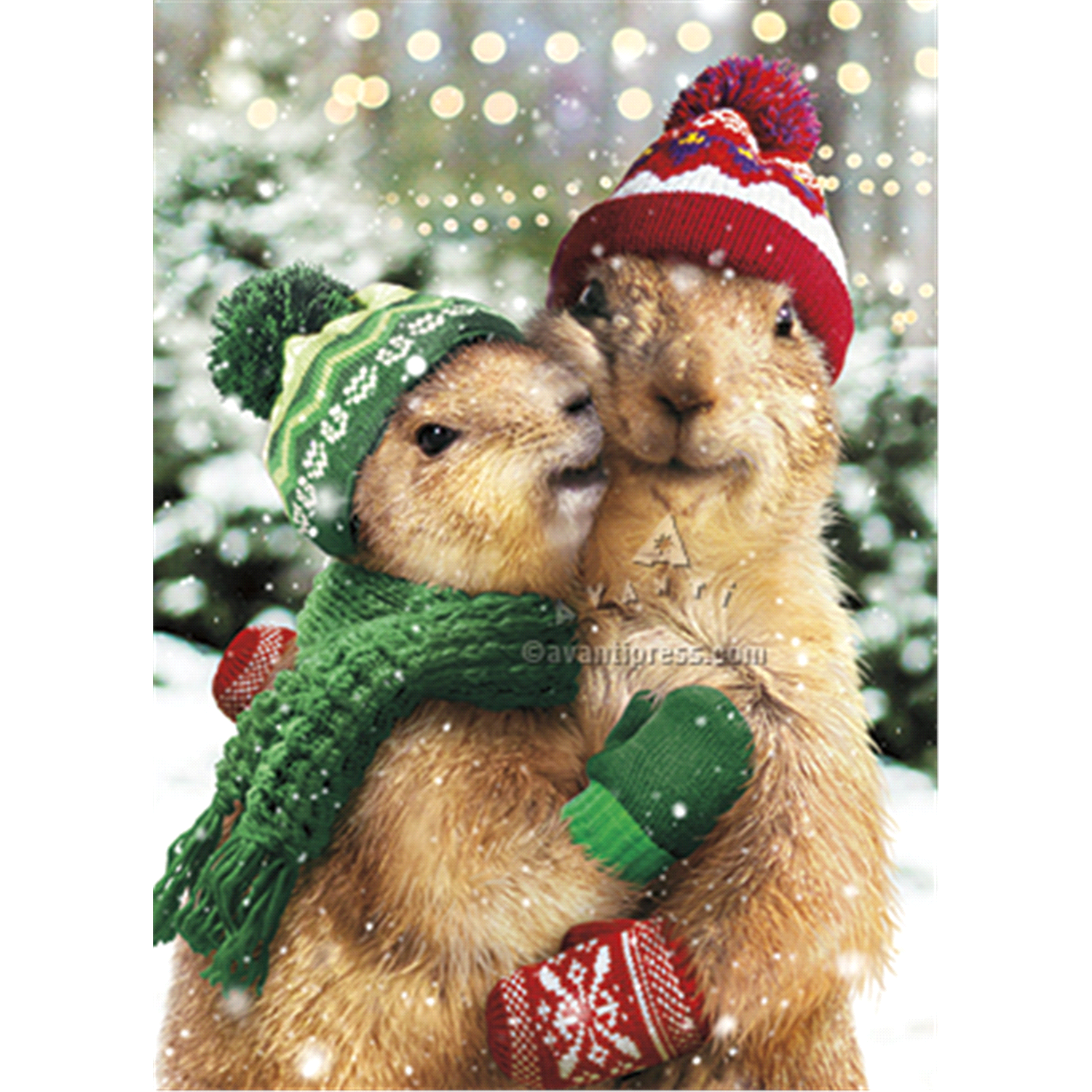 slide 1 of 1, Avanti Card Christmas Prairie Dogs, 1 ct