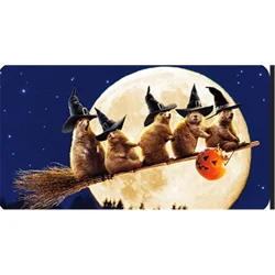 Avanti Card Halloween Ground Hog Witches On Broom Lbf