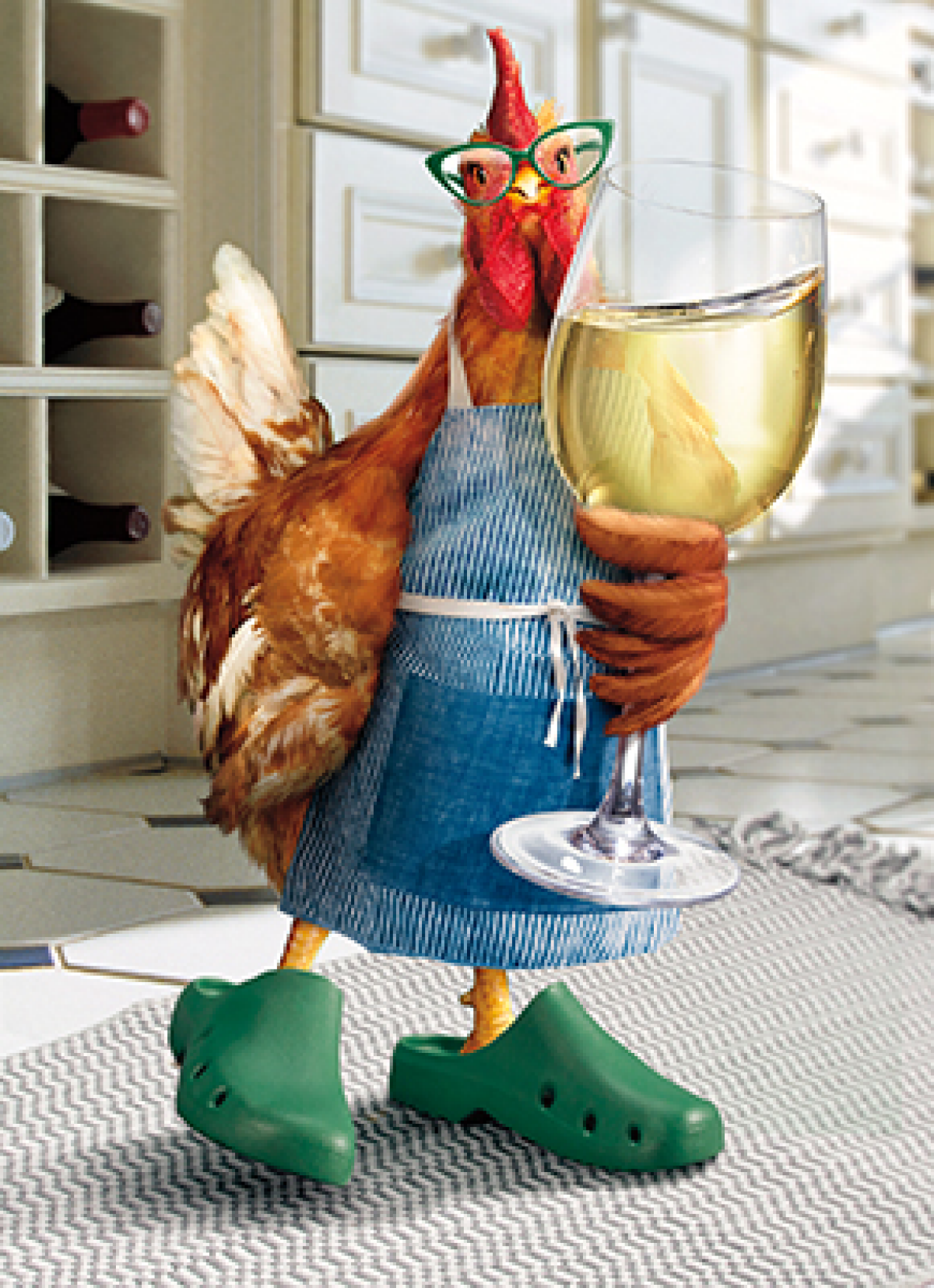 slide 1 of 1, Avanti Card Mothers Day Chicken Mom With Wine, 1 ct