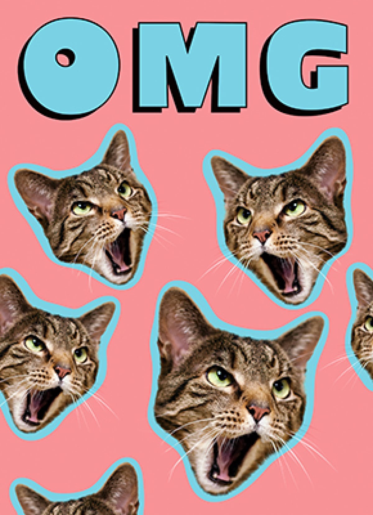 slide 1 of 1, Avanti Card Bday Omg Cat Standout, 1 ct