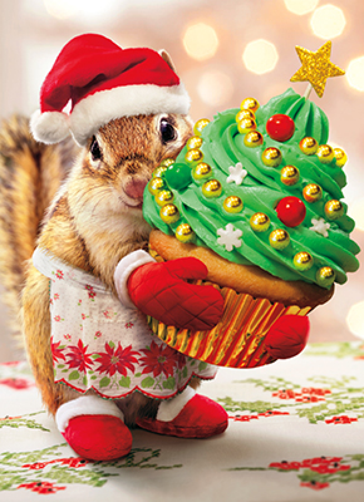slide 1 of 1, Avanti Chipmunk Chistmas Card, 1 ct