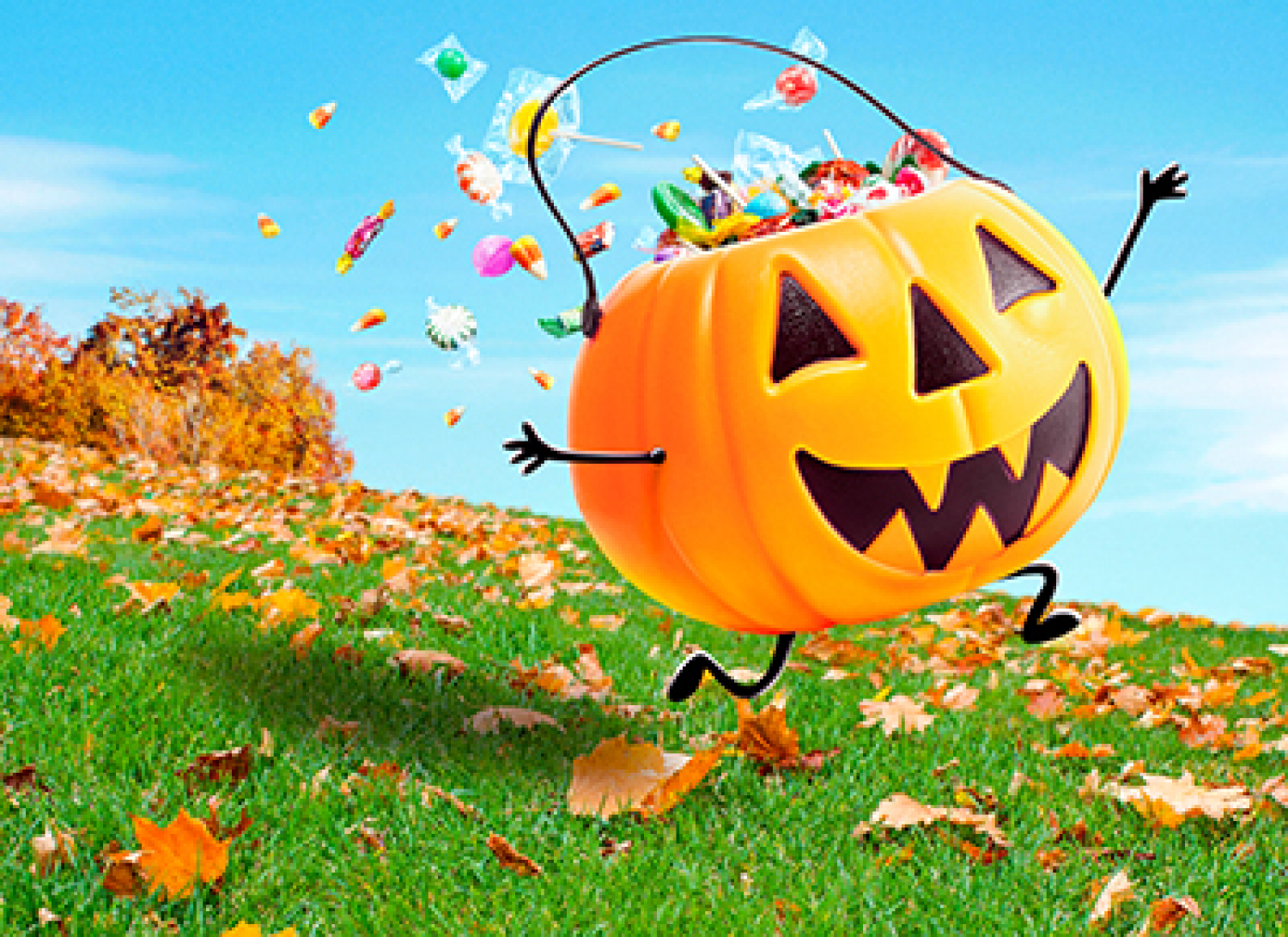 slide 1 of 1, Avanti Card Hlwn Running Pumpkin Bucket, 1 ct