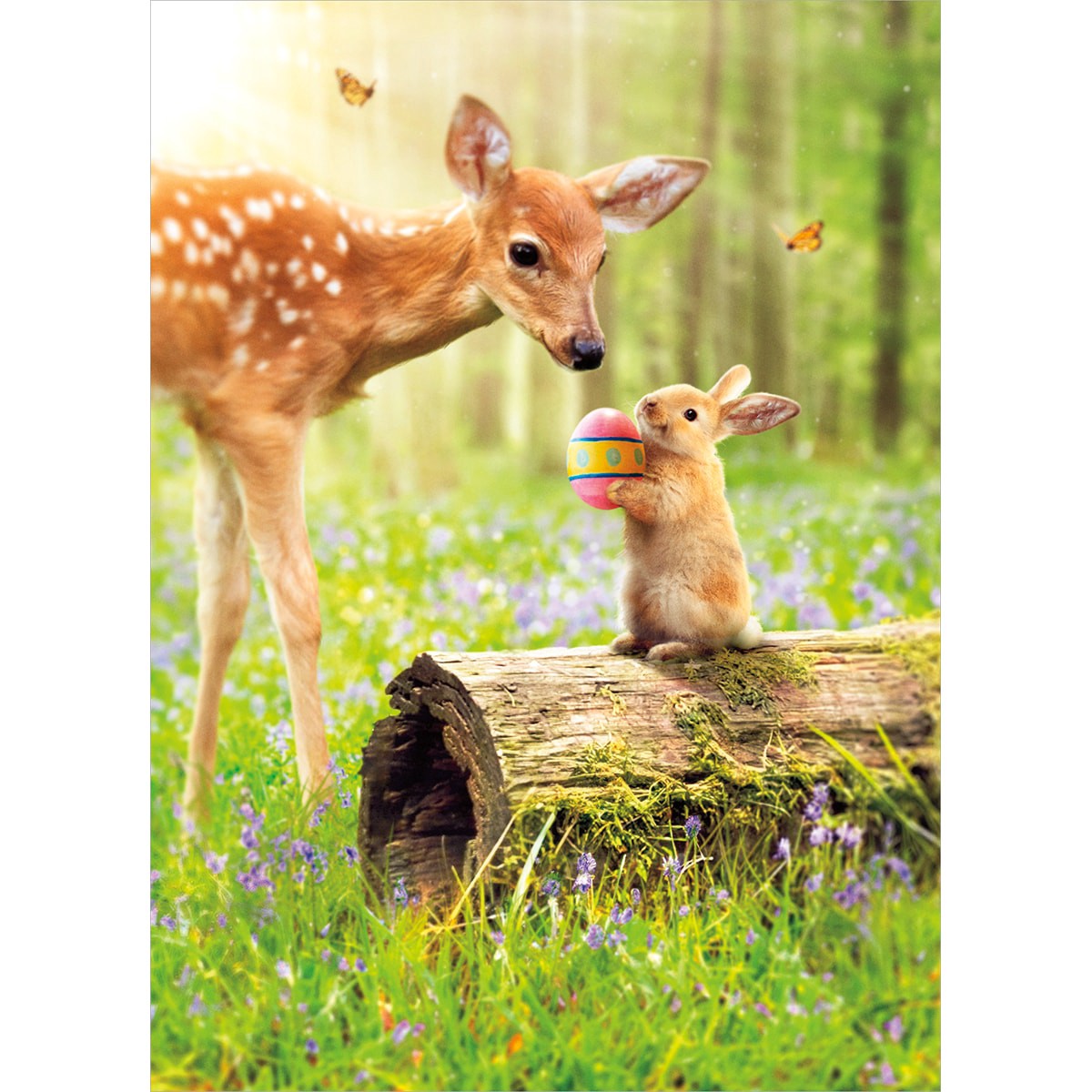 slide 1 of 1, Avanti Card Easter Fawn And Bunny Easter, 1 ct