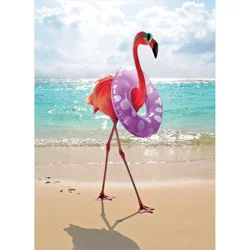 Avanti Flamingo Wears Inner-Tube Birthday Card, 4 In X 6 In, 1 Ct