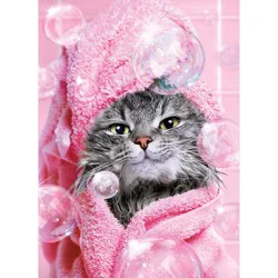 Avanti Pink Towel Cat Birthday Card, 4 In X 6 In, 1 Ct