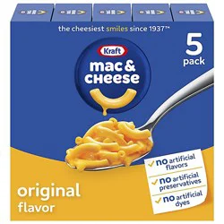 Kraft Original Mac & Cheese Macaroni And Cheese Dinner - 5 Count - 7.25 Oz