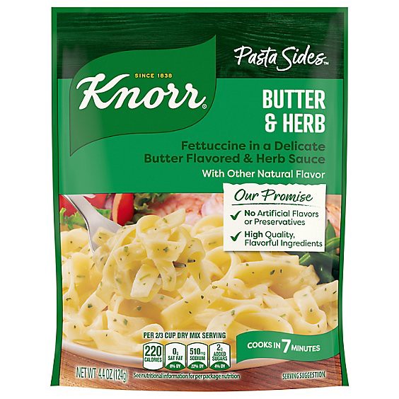 slide 1 of 1, Knorr Pasta Sides Fettuccini Butter & Herb - 4.4 Oz, 4.4 oz