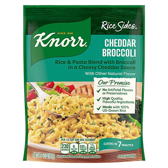 slide 1 of 2, Knorr Cheddar Broccoli Long Grain Rice & Vermicelli Pasta Blend Rice Sides - 5.7 Oz, 5.7 oz