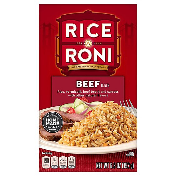 slide 1 of 10, Rice-A-Roni Rice Beef Flavor Box - 6.8 Oz, 6.8 oz