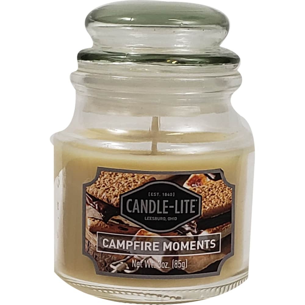 slide 1 of 1, Candle-Lite Campfire Moments Scent Candle - White, 3 oz