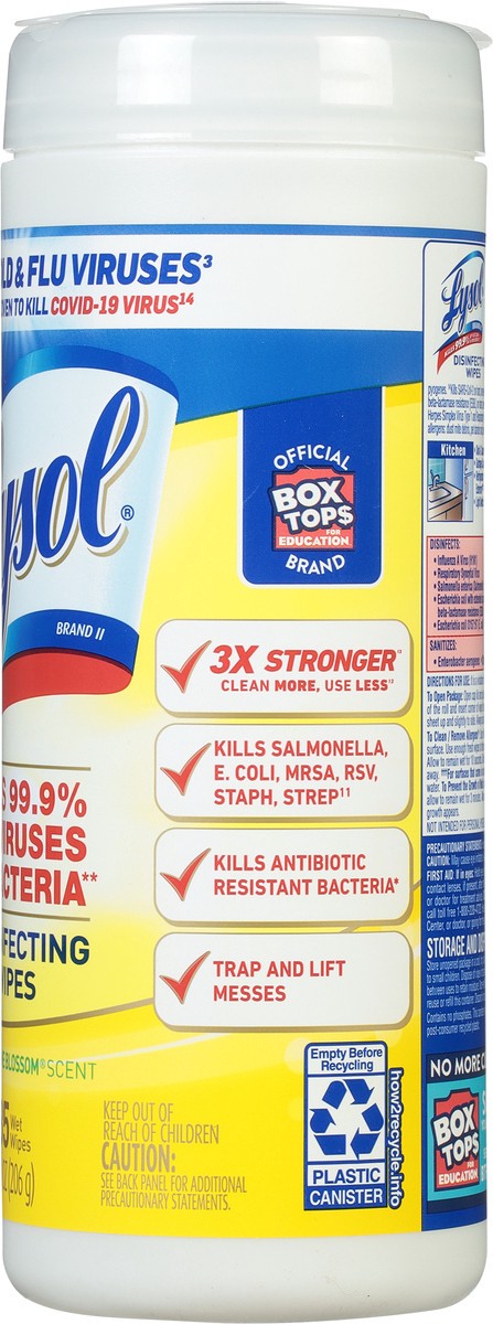 slide 5 of 9, Lysol Disinfectant Wipes, Multi-Surface Antibacterial Cleaning Wipes, For Disinfecting and Cleaning, Lemon and Lime Blossom, 35ct, 35 ct