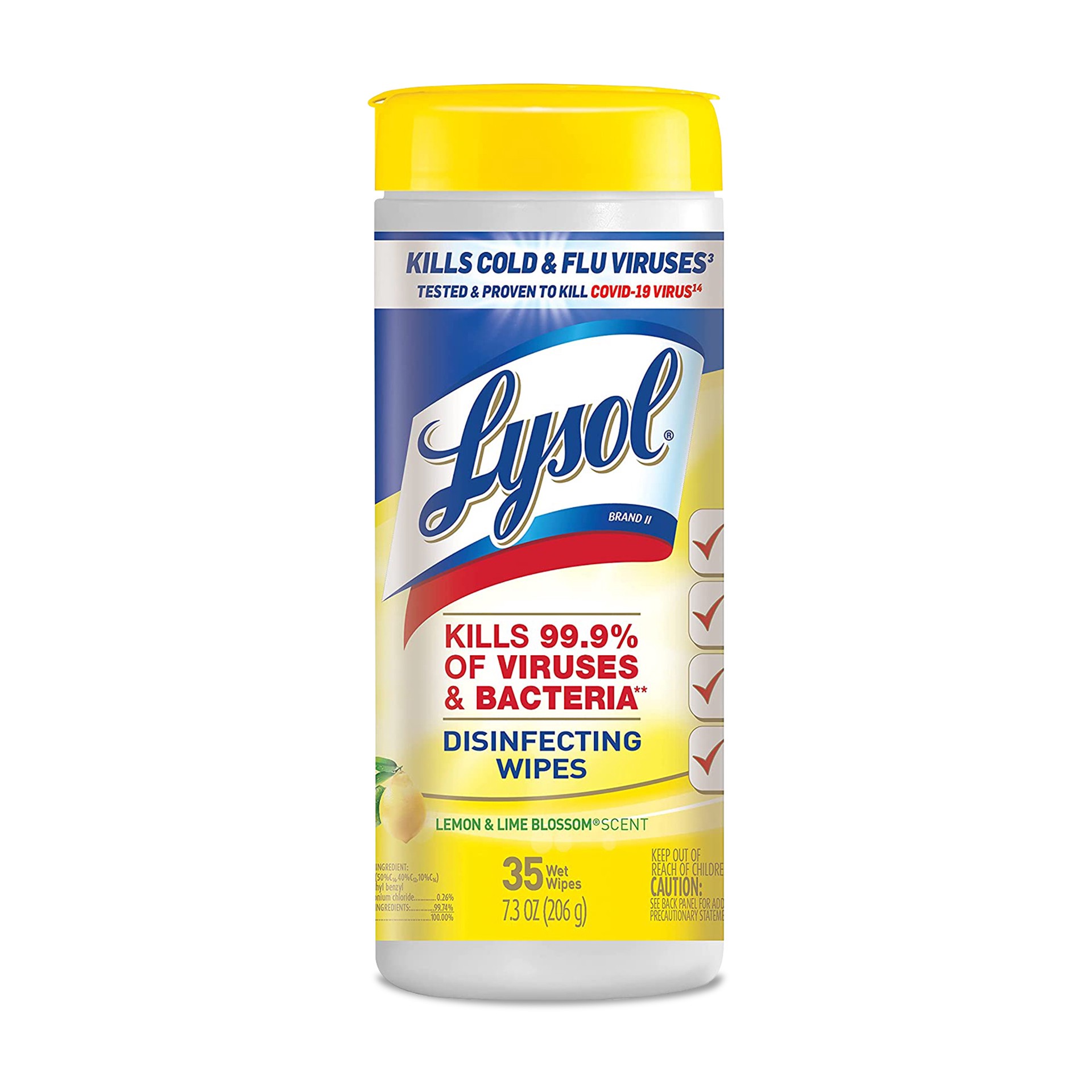 slide 1 of 9, Lysol Disinfectant Wipes, Multi-Surface Antibacterial Cleaning Wipes, For Disinfecting and Cleaning, Lemon and Lime Blossom, 35ct, 35 ct