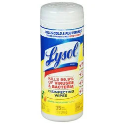 Lysol Lemon & Lime Blossom Scent Disinfecting Wipes 35 ea