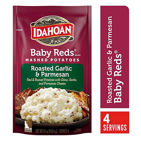 slide 1 of 1, Idahoan Baby Reds With Roasted Garlic & Parmesan Mashed Potatoes Pouch - 4.1 Oz, 4.1 oz