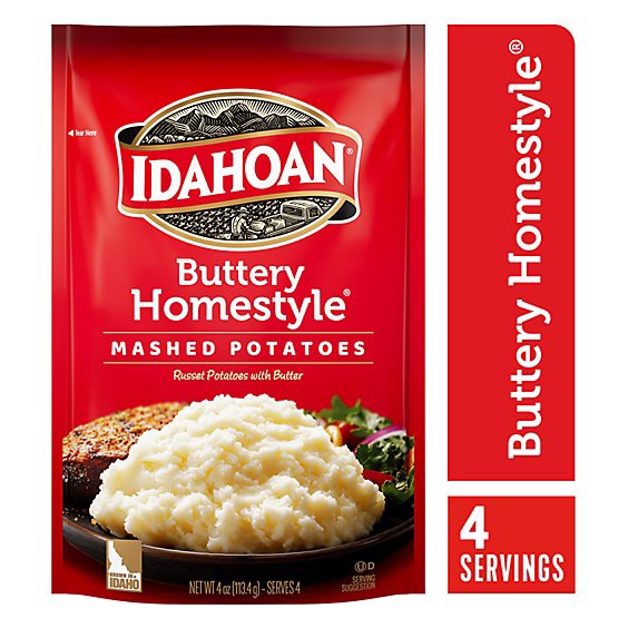 slide 1 of 2, Idahoan Buttery Homestyle Mashed Potatoes Pouch - 4 Oz, 4 oz