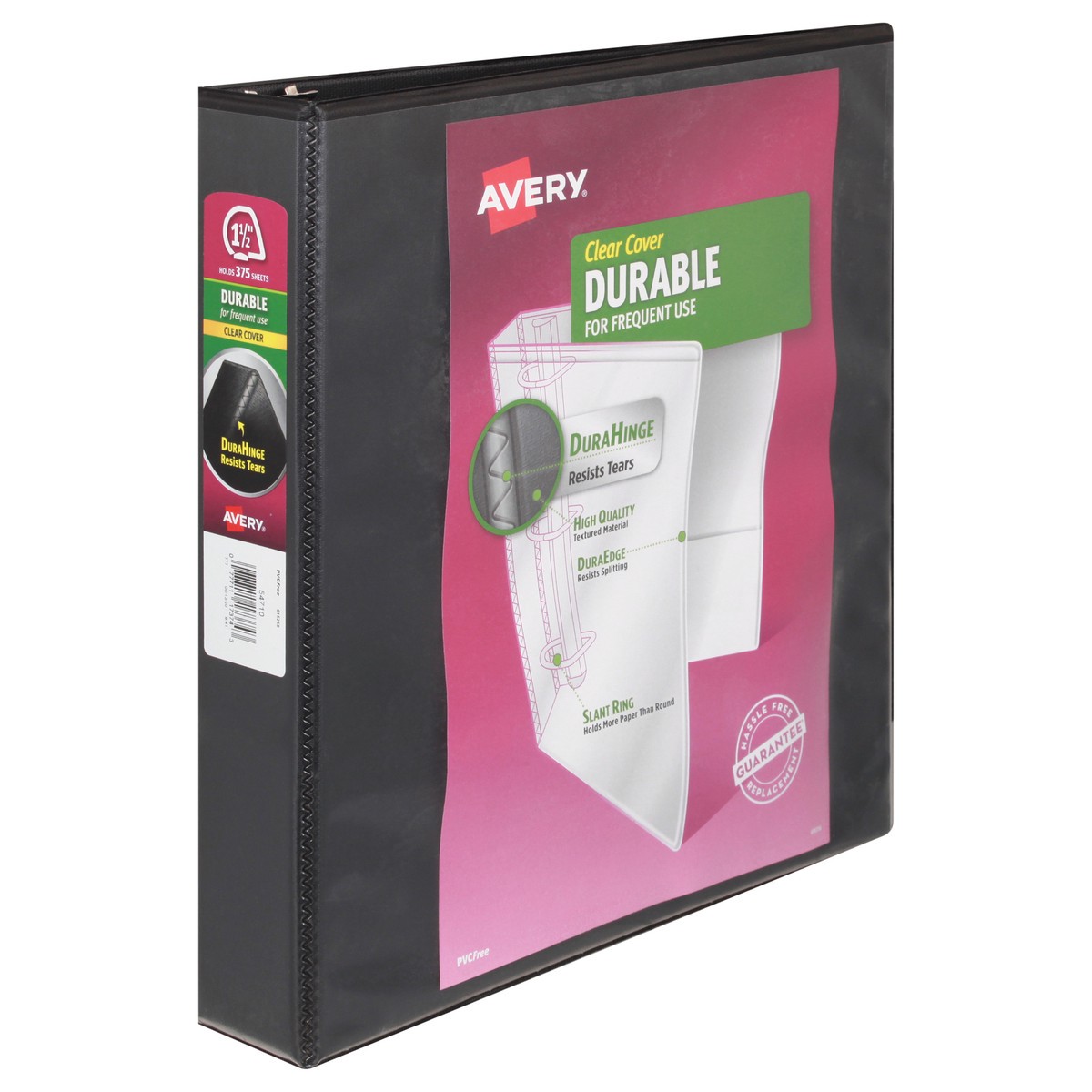 slide 8 of 9, Avery Durable View 3-Ring Binder, Slant Ring, Black, 1 ct