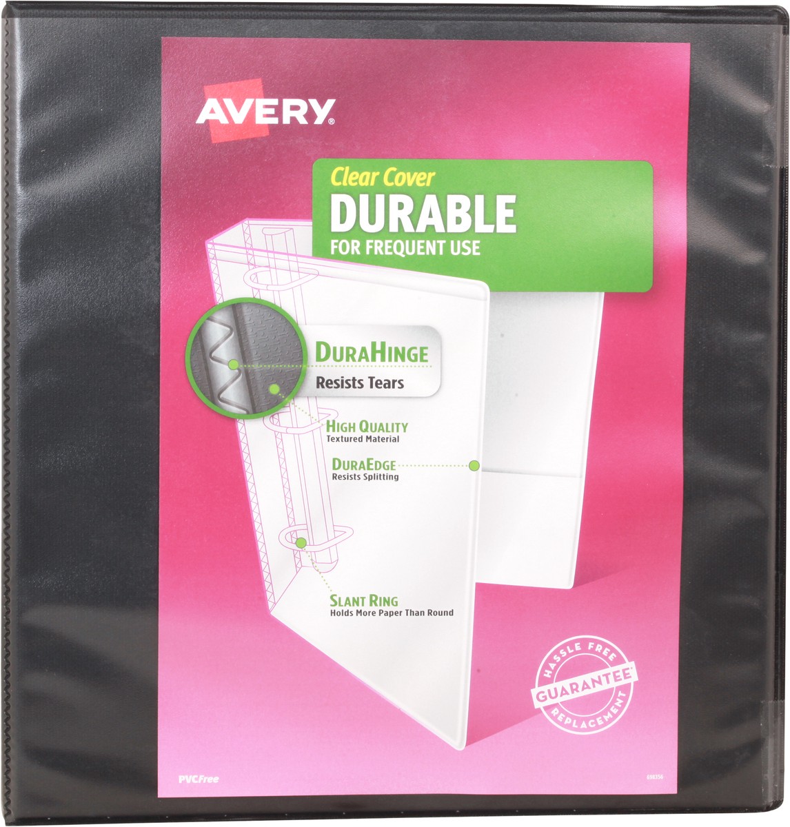 slide 9 of 9, Avery Durable View 3-Ring Binder, Slant Ring, Black, 1 ct