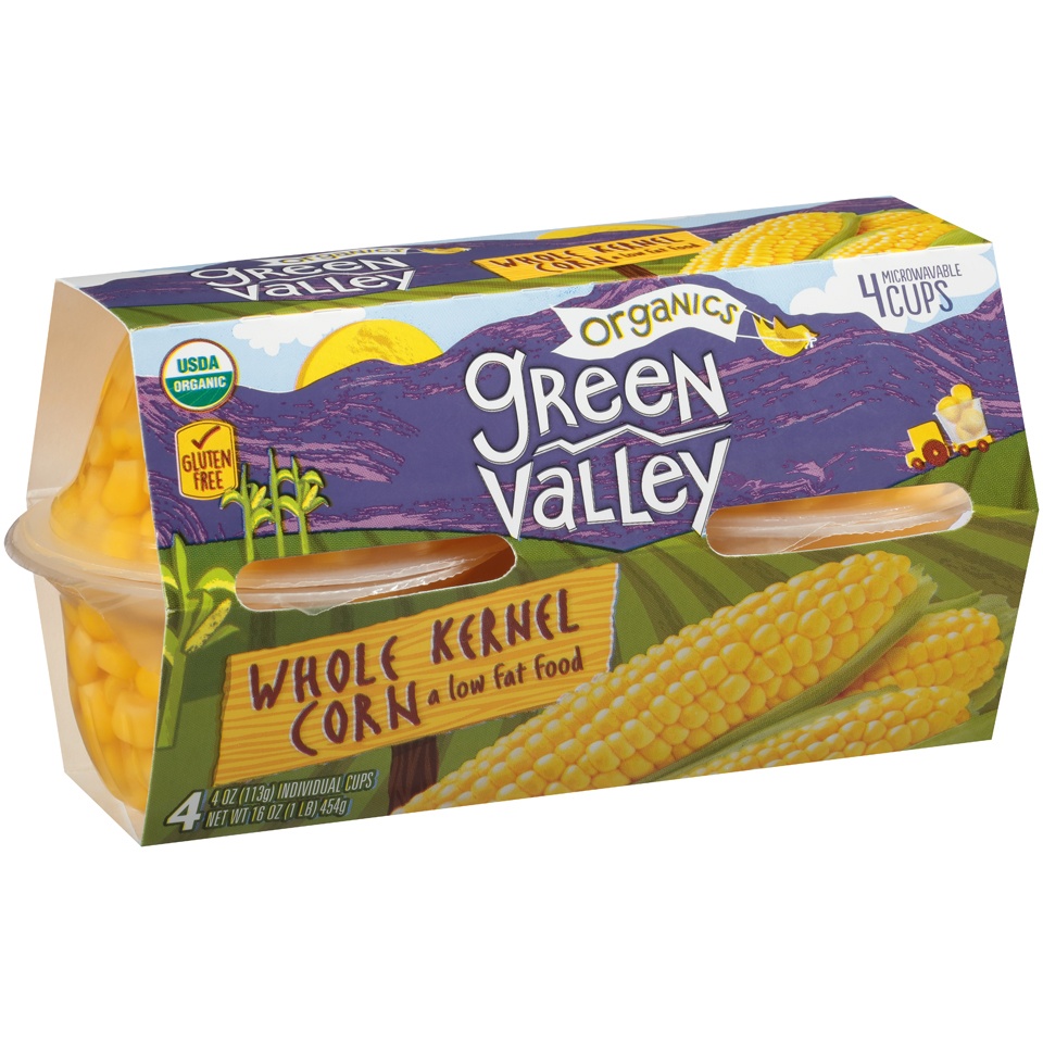 slide 1 of 1, Green Valley Organics Whole Kernel Corn, 4 ct; 4 oz