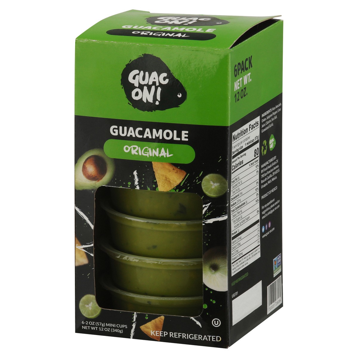slide 12 of 13, Guac On! Original Guacamole 6 - 2 oz Cups, 6 ct