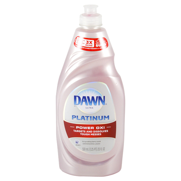 slide 1 of 1, Dawn Ultra Platinum Dishwashing Liquid Power Oxi Invigorating Berry Scent, 18 oz