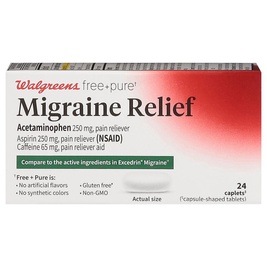 slide 1 of 1, Walgreens MIGRAINE RELIEF CAPLETS, 24 oz