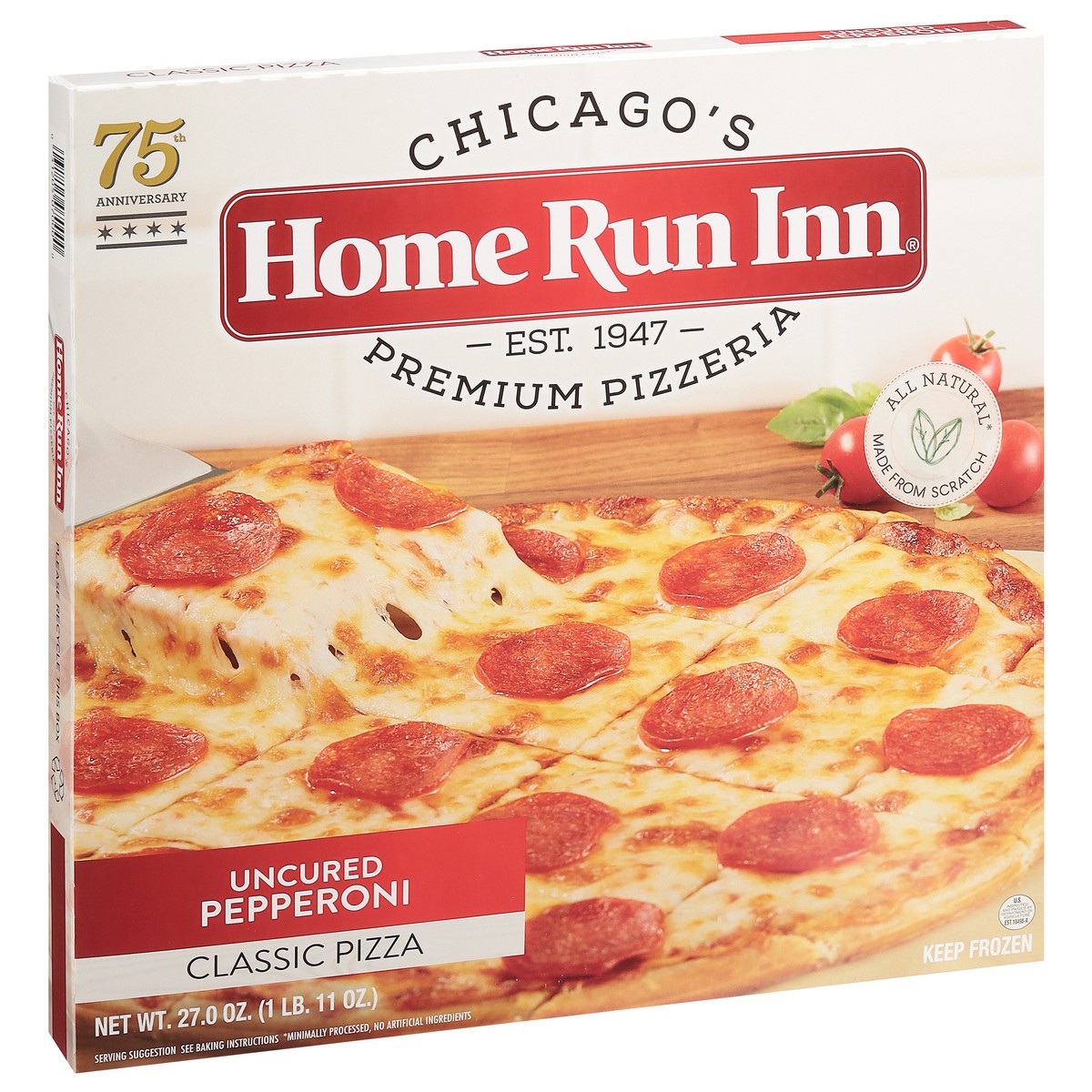 slide 2 of 9, Home Run Inn Uncured Pepperoni Pizza, 28 oz