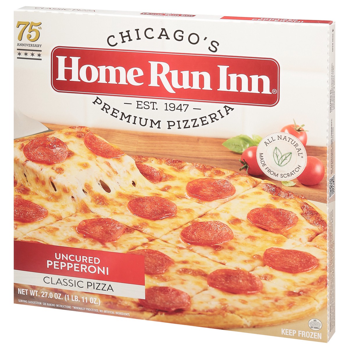 slide 4 of 9, Home Run Inn Uncured Pepperoni Pizza, 28 oz